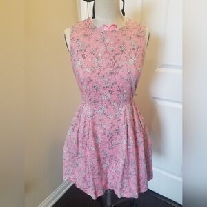 Gap Women’s Pink Floral Fit & Flare Sleeveless Dress sz 4
